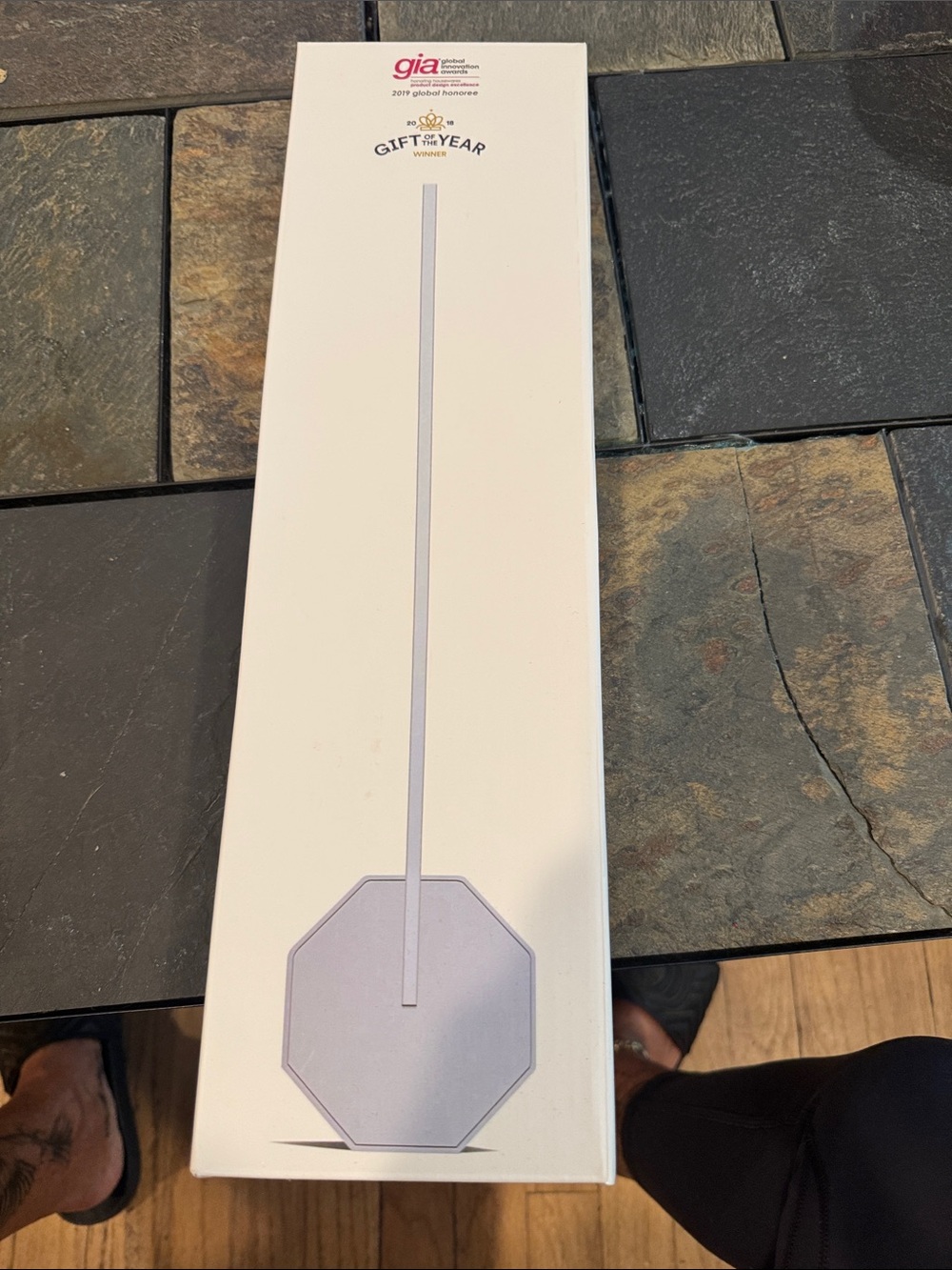 Octagonal Floor Lamp in White -